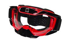Очки мотокросс/спорт SCOUT (NK-1015) черн/красн, резинка с силиконом, цветн упаковка