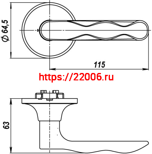 Ручка Fuaro (Фуаро) защелка DK624/BL AB-ET (624/BL AB-E) (кл/фик.) бронза фото 2