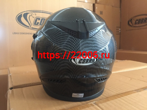 Шлем интеграл COBRA JK312, цвет черный карбон, лайм(3), размеры L фото 3