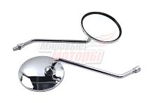 Зеркала (013) металл. (мал.круглые хром) длин.стойка (в уп. 50 пар)