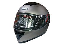 Шлем интеграл YM-830 "YAMAPA", черный матов, белый, серый матов, размер S внутренние солнцезащ. ОЧКИ